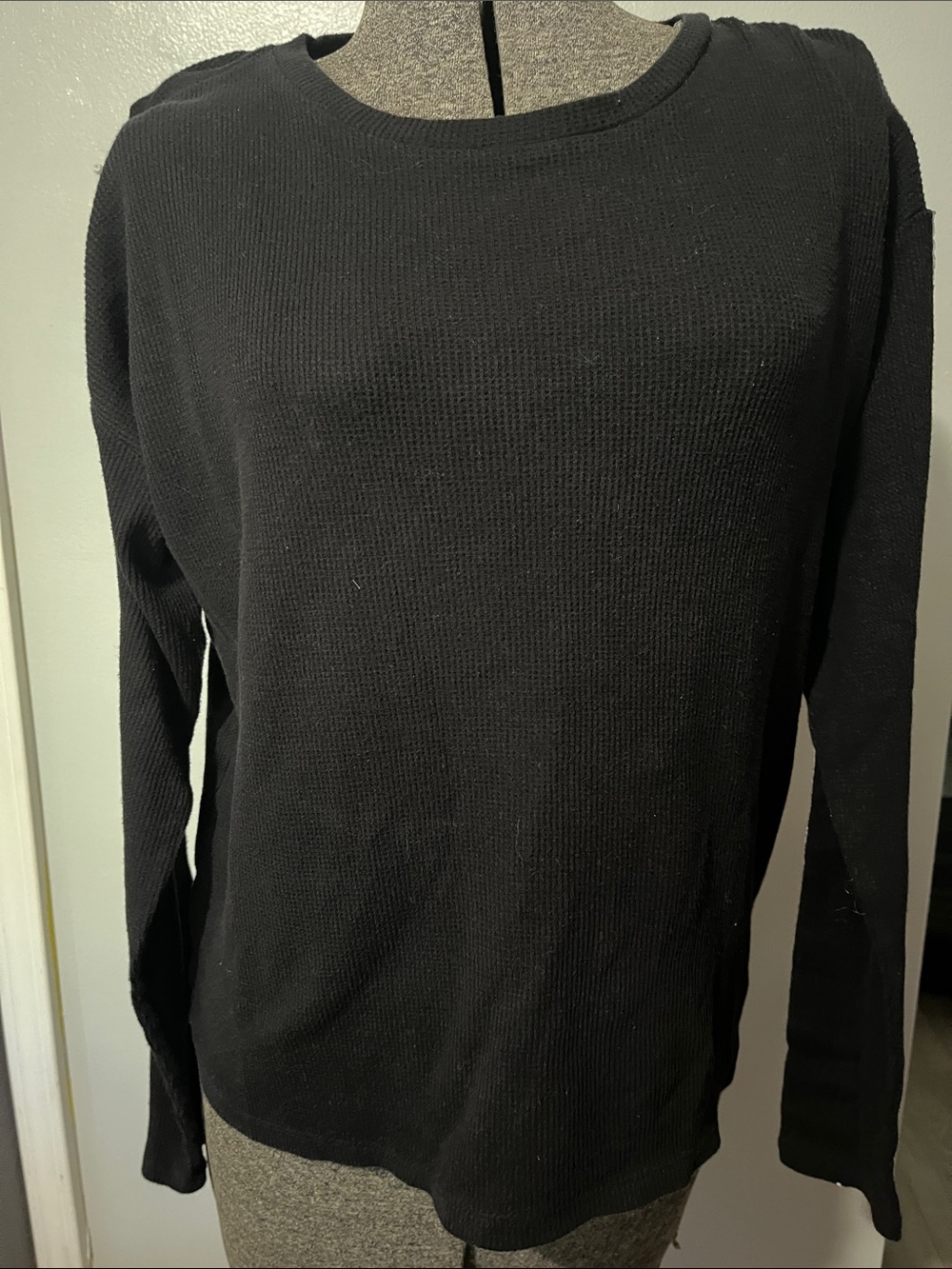 Michael Kors Black Long Sleeve Logo Tape Top